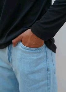Light Blue Straight Leg Jeans