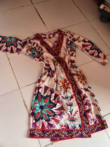 Floral Print Wrap Midi Dress