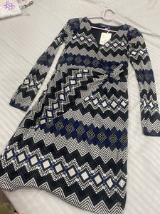 Patterned Wrap Dress