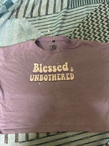 Blessed & Unbothered” Lavender Tee | Oversized Cot