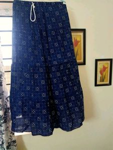Women&#39;s Blue Flared Skirt