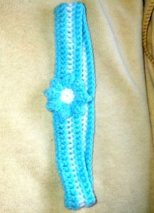 Crochet Flower Headband - Baby Blue