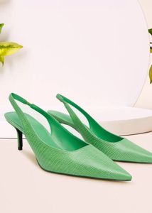 MANGO Textured Sling Backs