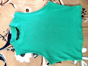Green Ribbed Tank Top
