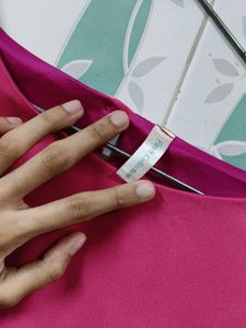 Bright Pink Flared Sleeve Crop Top..Slight Defect