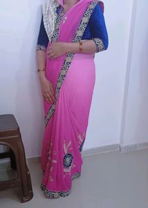 Pink Pach Saree