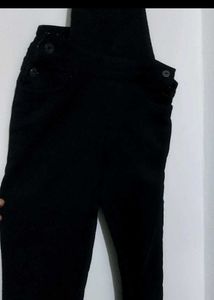 Black Denim Overalls