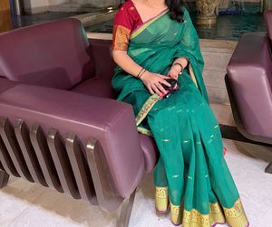 Elegant Green Saree only