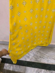 Yellow A-line Kurti.