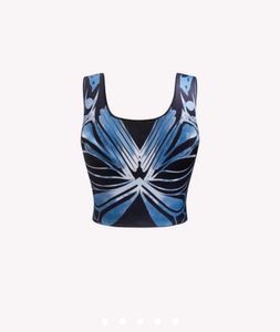 Butterfly Print Crop Top