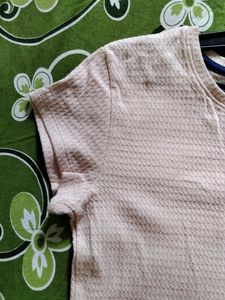 Nude Textured Short Sleeve Tee