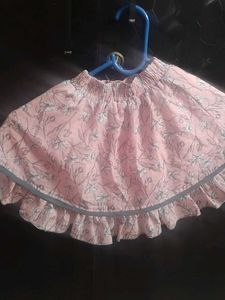 Ash Colour Top With Pink Midy Set