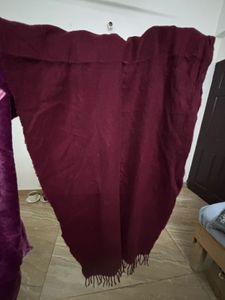 Maroon Fringe Scarf