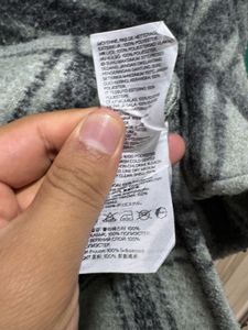 H&amp;M Womens Plaid Felted Flannel Shacket