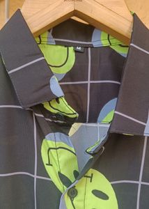 Caaraa Smiley Grid Button Down Shirt (Women)