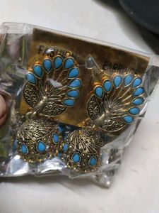 Peacock Jhumka Earrings