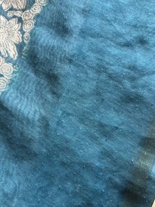Elegant Embroidered Teal Scarf