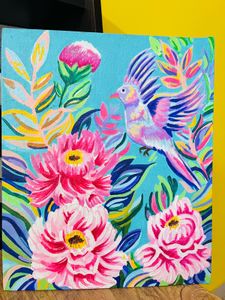 Beautiful Bird Acrylic Canvas Painting