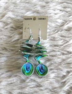Multi Peacock Thread Earring (Women's)