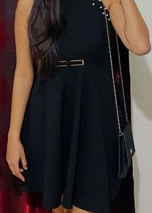 Little Black Dress with Pearl Detail