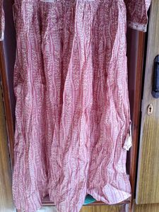Pink Printed Cotton Dress