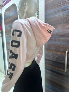Pink Cropped Hoodie