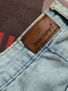 Wide Leg Light Blue Faded Jeans