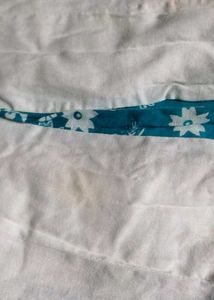White And Blue Cotton Kurti 🔥