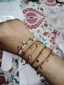 Set of 5 Assorted Anti-tarnish Charm Bracelets