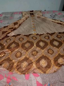Beautiful Brown Gown With Dupatta