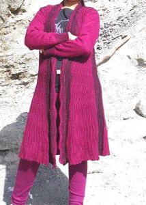 Long Magenta Cardigan