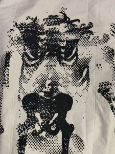 Skeleton Print Button-Down Shirt