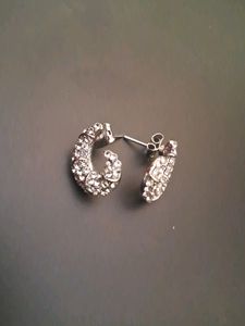 White Stone Stud Earring