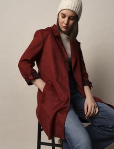 Only Polyester Blend Solid Coat