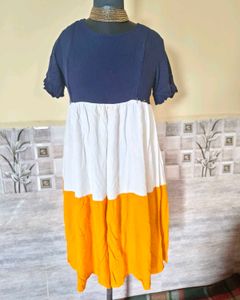 Cute Color Block Dress for Breast feeding Moms