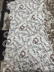 printed beige dress