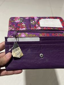 Stylish Purple Wallet with Floral Accents