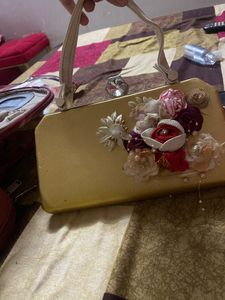 Golden Handwork Clutch