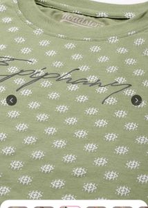 Patterned Olive Green T-shirt