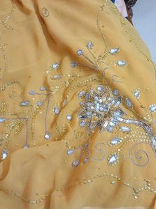 elegant party wear beads work saree