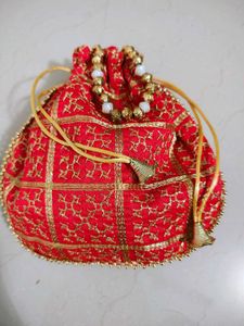 Beautiful Red Potli Bag