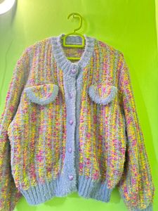 Purple Plaid Sweater For Women