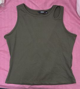 Green ribbed top