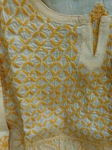 New Golden Yellow Lucknowi Kurta