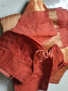 Coral Golden Saree... Navratri Sale