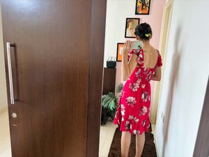 Red Floral Dress Size M