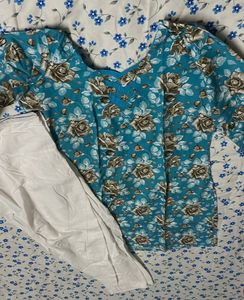 Floral Kurti with White Pants