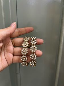 Floral Crystal Bangle Set