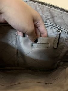 Michael Kors Gray Pebbled LeatherWristlet Large