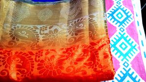 Kanjivaram Silk Red &amp; Gold Floral Sari